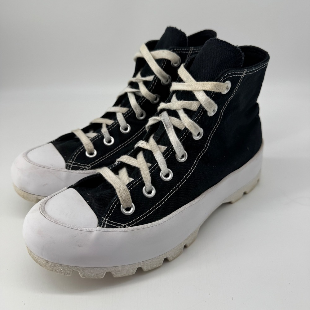 Converse Chuck Taylor All Star Lugged High Top Women 8 Black White Bella Sawn